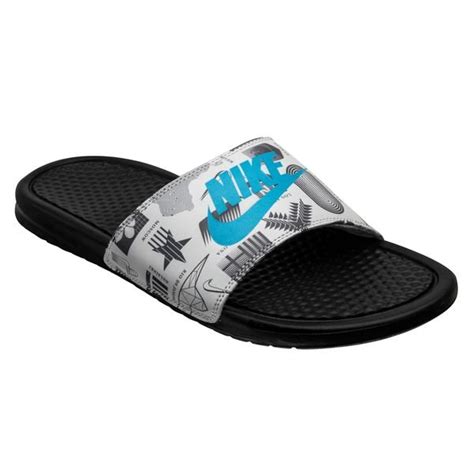 nike benassi weiß grau